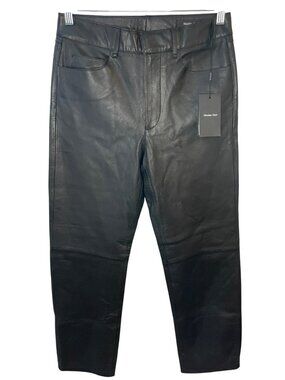 Massimo Dutti Black Leather Slim Fit Pants Size Women's Size Small MSRP$590 NWT